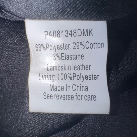 Parker Black & White Geometric Fit & Flare Dress with Leather Trim – Size XS - Picture 9 of 13